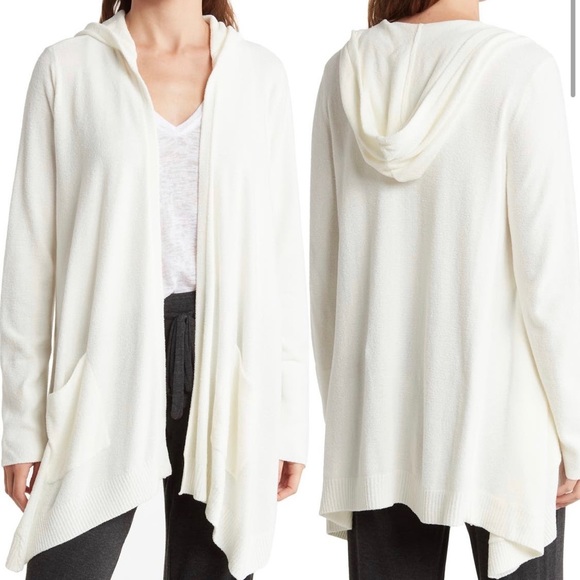 NWT Barefoot Dreams CozyChic Ultra Light Seashore cardigan in pearl - XS